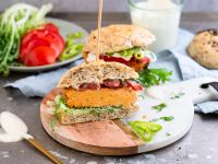 Vegane Süßkartoffel-Burger Rezept