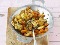 Wokpfanne mit Hähnchen, Karotten und Quitten Rezept