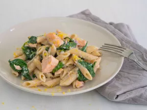 Lachs-Spinat-Pasta