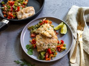 Osteressen mit Fisch