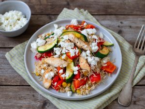 Hähnchen-Reis-Pfanne mit Paprika Rezept
