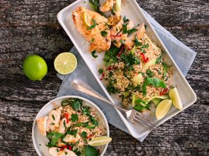 Ingwer-Limetten-Hähnchenfilet mit Pak-Choi-Reis Rezept