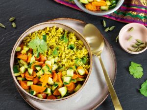 Kitchari mit Basmati-Reis und Gemüse Rezept