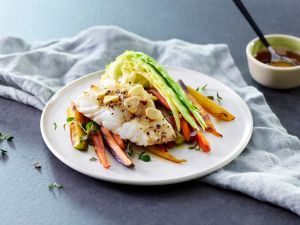 Ofengebackener Skrei mit Buttersauce und Spitzkohl Rezept