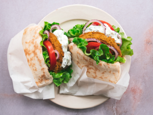 Pitaburger mit Kichererbsen Rezept