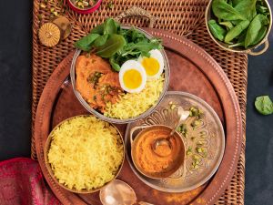 Reisbowl mit Kurkuma und Süßkartoffelpüree Rezept