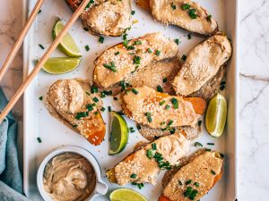 Süßkartoffeln mit Tahini-Butter Rezept