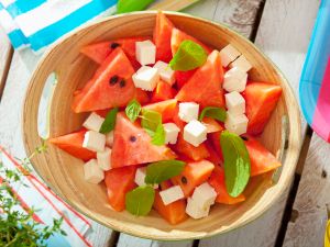 Wassermelonensalat mit Feta Rezept