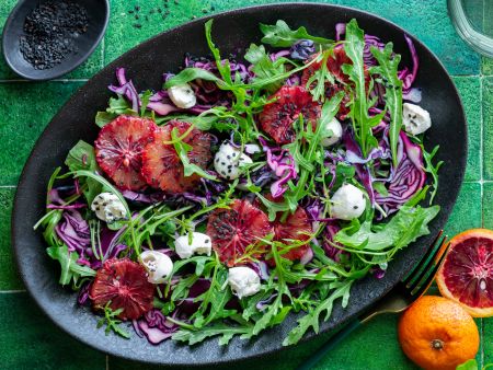 Blutorangensalat mit Mozzarella