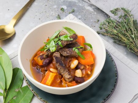 Bohneneintopf mit Rinderfilet