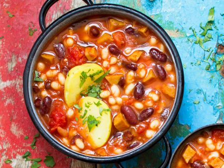 Bohneneintopf mit Seitan und Kartoffeln