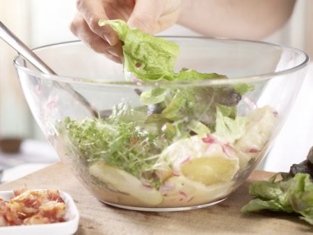 Eichblatt-Kresse-Salat Zubereitung Schritt 7 Eichblatt-Kresse-Salat Zubereitung Schritt 7