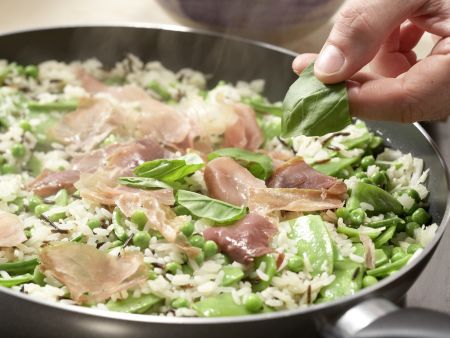 Erbsen-Reis mit Parmaschinken Zubereitung Schritt 7 Erbsen-Reis mit Parmaschinken Zubereitung Schritt 7