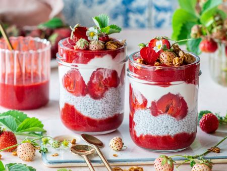 Erdbeer-Chia-Pudding