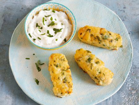 Fischfrikadellen mit Kräuterschmand