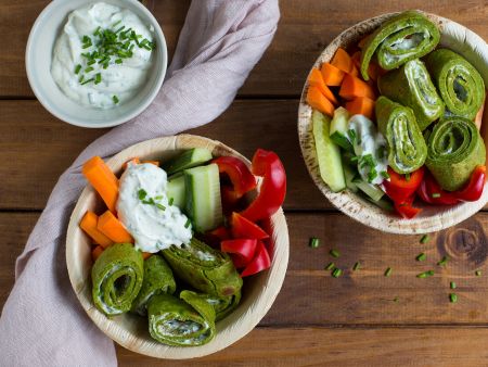 Frühstücks-Bowl mit Spinatpfannkuchen