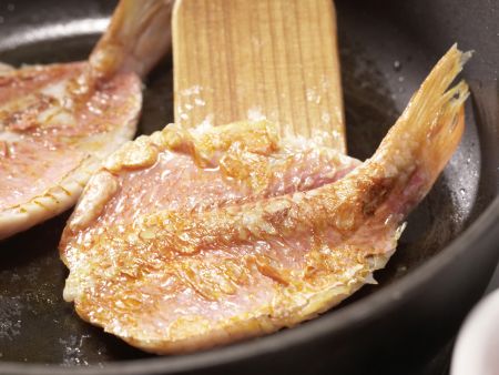 Gebratene Rotbarbenfilets Zubereitung Schritt 3 Gebratene Rotbarbenfilets Zubereitung Schritt 3