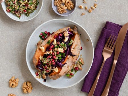 Gefüllte Süßkartoffel aus dem Ofen