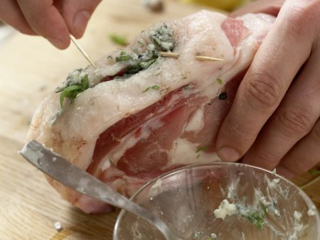 Gefülltes Kalbskotelett Zubereitung Schritt 4 Gefülltes Kalbskotelett Zubereitung Schritt 4