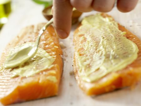 Gegrillte Lachsforelle Zubereitung Schritt 2 Gegrillte Lachsforelle Zubereitung Schritt 2