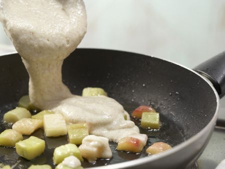 Grießpfannkuchen mit Rhabarber Zubereitung Schritt 7 Grießpfannkuchen mit Rhabarber Zubereitung Schritt 7
