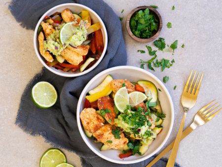 Hähnchen mit Zucchini und Paprika