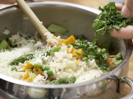 Hirschrücken auf Gemüse-Risotto Zubereitung Schritt 7 Hirschrücken auf Gemüse-Risotto Zubereitung Schritt 7