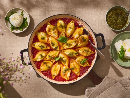 Im Ofen gratinierte gefüllte Pasta mit Zitronen-Ricotta Rezept
