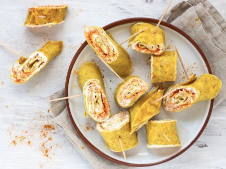 Kurkuma-Crêpe-Röllchen