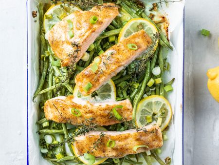 Lachs mit grünen Bohnen