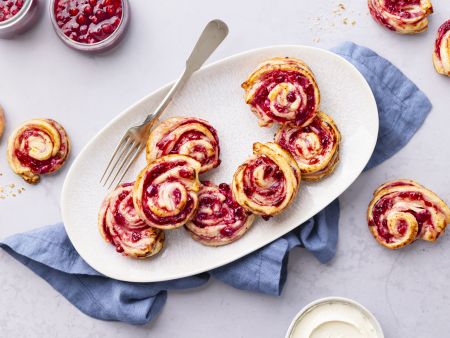 Laktosefreie Cranberry-Frischkäse-Rolls
