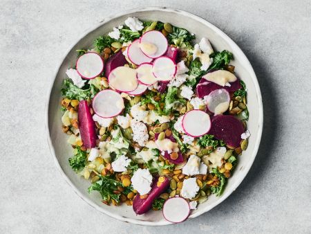 Linsensalat mit Rote Bete und Grünkohl