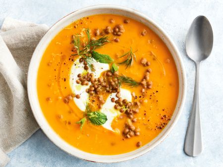 Marokkanische Süßkartoffel-Linsen-Suppe