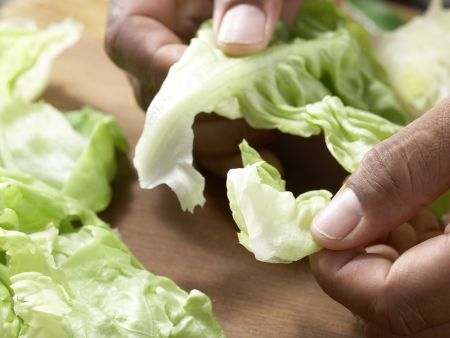 Melonen-Mozzarella-Salat Zubereitung Schritt 4 Melonen-Mozzarella-Salat Zubereitung Schritt 4
