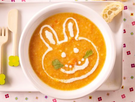 Möhrencremesuppe mit Pastinaken und Linsen