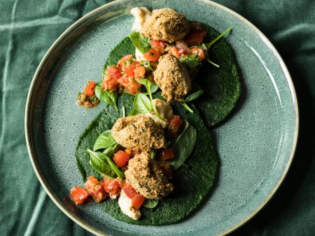 Pancakes mit warmer Tomaten-Salsa