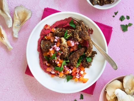Panierte Pilze mit Dip