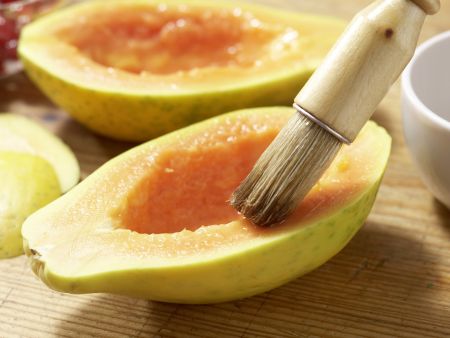 Papaya mit Eisfüllung Zubereitung Schritt 5 Papaya mit Eisfüllung Zubereitung Schritt 5