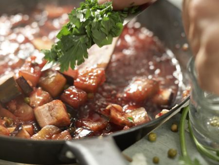 Pfeffriges Auberginen-Ragout Zubereitung Schritt 13 Pfeffriges Auberginen-Ragout Zubereitung Schritt 13