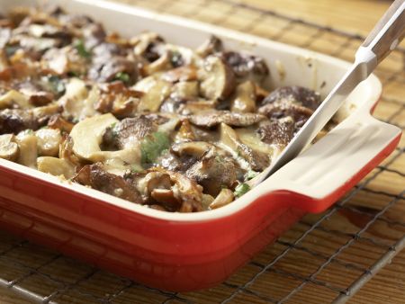 Pilz-Gratin auf Sprossensalat Zubereitung Schritt 12 Pilz-Gratin auf Sprossensalat Zubereitung Schritt 12