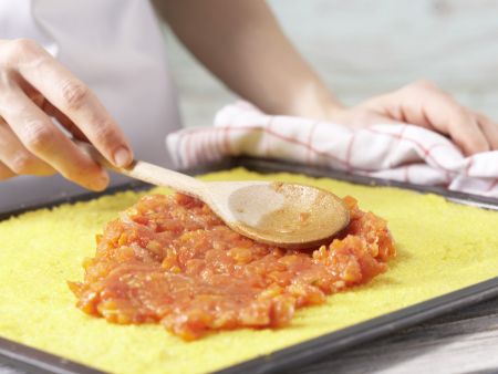 Polenta-Pizza auf mexikanische Art Zubereitung Schritt 7 Polenta-Pizza auf mexikanische Art Zubereitung Schritt 7