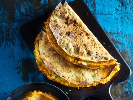 Quesadilla mit Süßkartoffelpüree