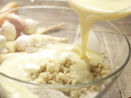 Quinoa-Pfannkuchen Zubereitung Schritt 3 Quinoa-Pfannkuchen Zubereitung Schritt 3