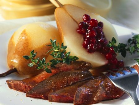 Rehrücken mit Preiselbeer-Birnen Rezept