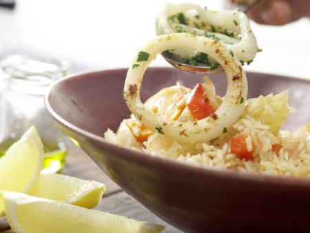 Risotto mit Tintenfischringen Zubereitung Schritt 9 Risotto mit Tintenfischringen Zubereitung Schritt 9