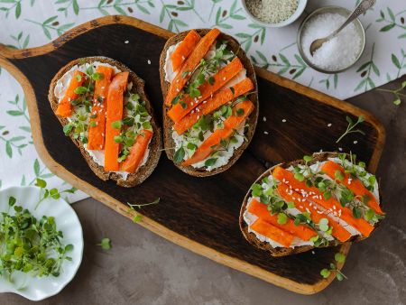 Röstbrote mit Quark und Süßkartoffeln
