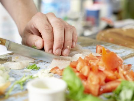 Rotbarbenfilet auf Spaghetti Zubereitung Schritt 3 Rotbarbenfilet auf Spaghetti Zubereitung Schritt 3