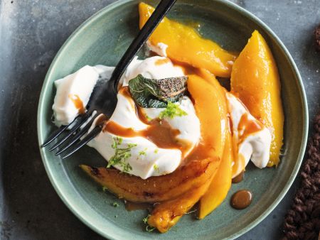 Salbei-Mango mit Limettencreme