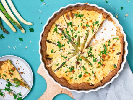 Spargel-Quiche grün-weiß