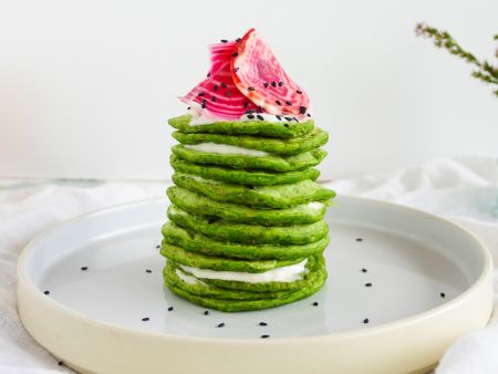 Spinatpfannkuchen mit Ringelbete